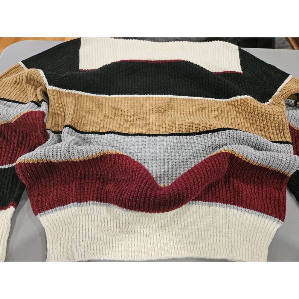 Vintage Highland Sweater Mens XL USA Striped Colorblock 90s Acrylic - Picture 6 of 6